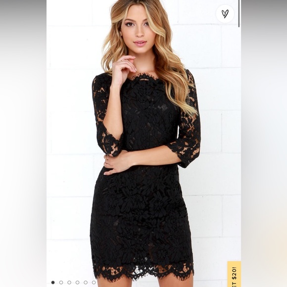 Lulus Dresses & Skirts - Lulus Glamorous Poker Face Black Lace Dress